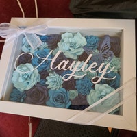 Initial Flower Shadow Box Personalised Flower Frame - Etsy Australia