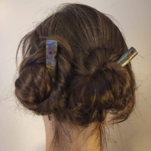 El Hair Comb-32 está hecho de madera sucupira y azul y blanco | Etsy