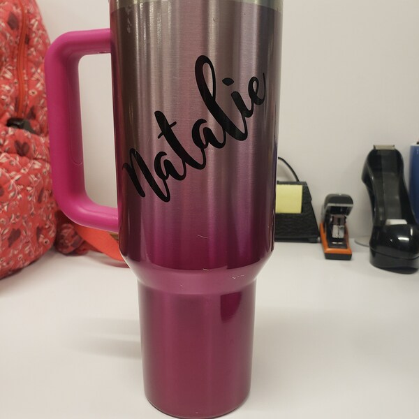Personalized Name Vinyl Decal for 40oz Tumbler Water Cup Custom Vinyl ...