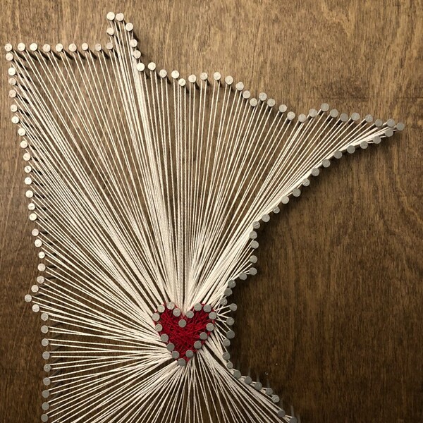 DIY Minnesota String Art Kit, Rustic Wood Decor, Custom Engraved - Etsy