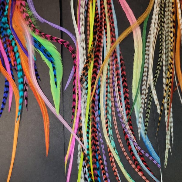 Micro Bead Attachment Feathers 21-Piece Natural Feather Hair  display picture 1
