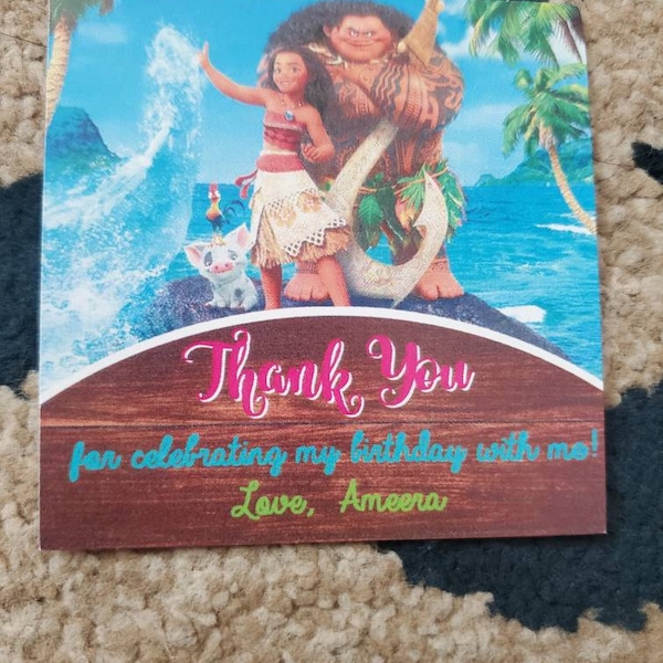 Moana Favor Tags, Moana, Moana Party Decor, Favor Tags, Moana Thank You ...