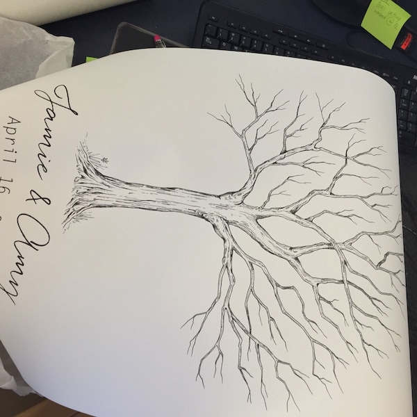 Fingerprint Tree - Simple Oak Finger Print Tree, the Wedding Guest Book ...