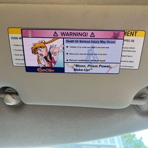 Anime Warning Sticker for Car Visors - Etsy