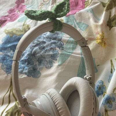 Cute Green Crochet Sprout Tie for Headphones/ Headband Accessory - Etsy UK