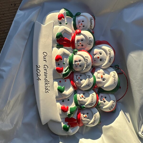 Grandkids Christmas Ornament Personalized, Our Grandchildren Ornament, Gift for Grandma Grandpa ...