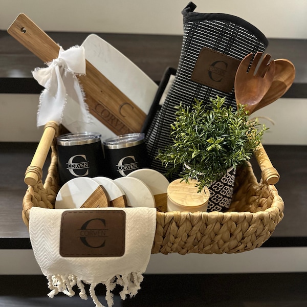 Custom Gift Basket Client Gift Personalized Cutting Board Housewarming ...