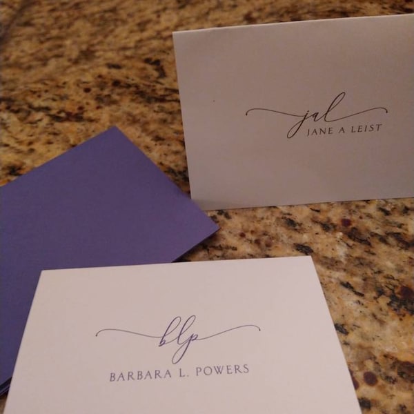 Personalized Stationery Set - EXQUISITE SCRIPT MONOGRAM - Monogrammed ...