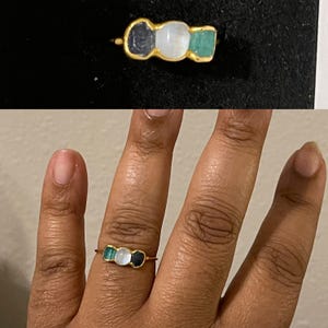 Customer photo, Custom Raw Gemstone Mothers Ring