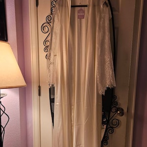 Navy Blue Boudoir Robe Long Satin Kimono Robe Floor Length Bride Robe ...