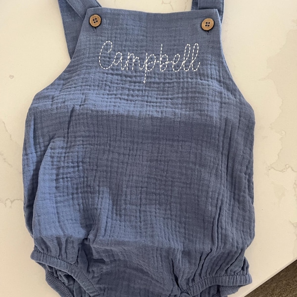 Blue Adorable Cartoon Baby Romper