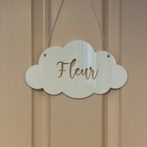 Personalised Cloud Sign - Personalised Door Sign - Cloud Shaped Bedroom ...