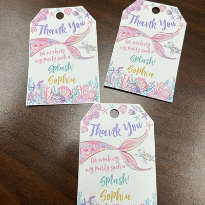 EDITABLE, Mermaid Favor Tags, Under the Sea Birthday Party, Mermaid ...