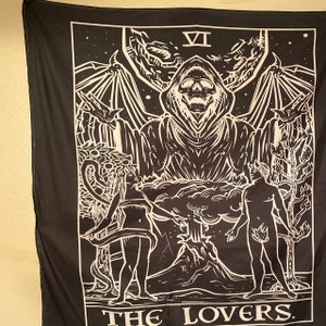 The Lovers Tarot Card Wall Hanging Halloween Bedroom Decor Gothic Home ...