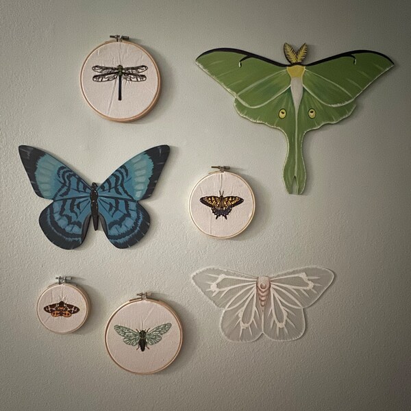 Luna Moth Print Wood Cutout | Wall Art | Cottage Core and Boho Decor ...