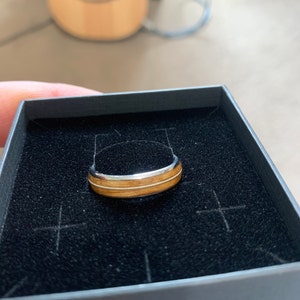 Guitar String & Whisky Barrel Wood Tungsten Ring 6mm Wide - Etsy
