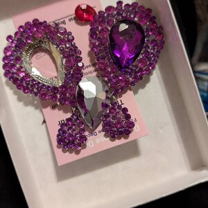 Orecchini Placcati Argento Sterling Con Cristallo Pendente Nero - Foto 12