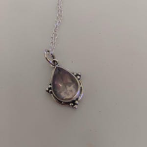 ティアドロップ ローズクォーツ ネックレス | スターリングシルバー