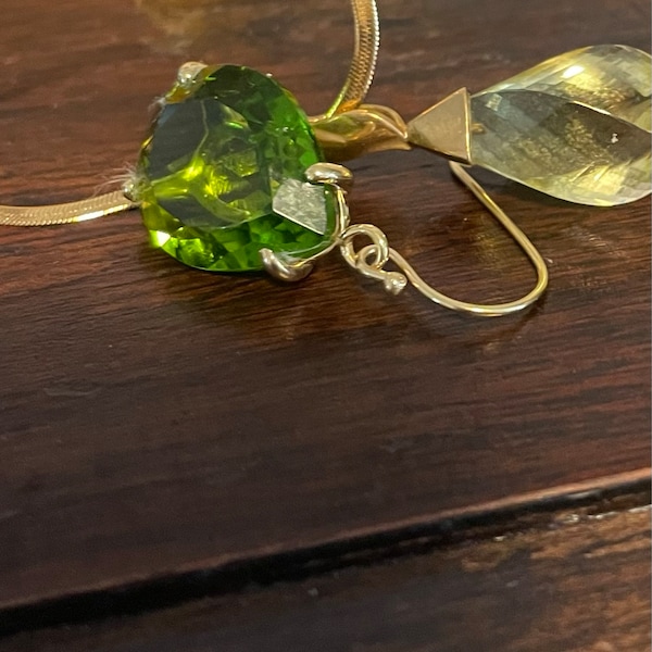 Extra Large Peridot Earrings · Long Peridot Earrings · Dangle Gold ...