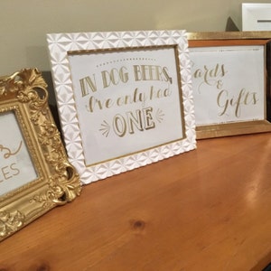 Cards and Gifts Gold Wedding Printable 8x10 Reception Table - Etsy