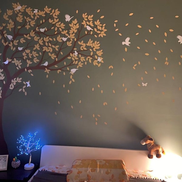 Wall Decal Large Tree Decals Huge Tree Decal Nursery With Birds Tree ...