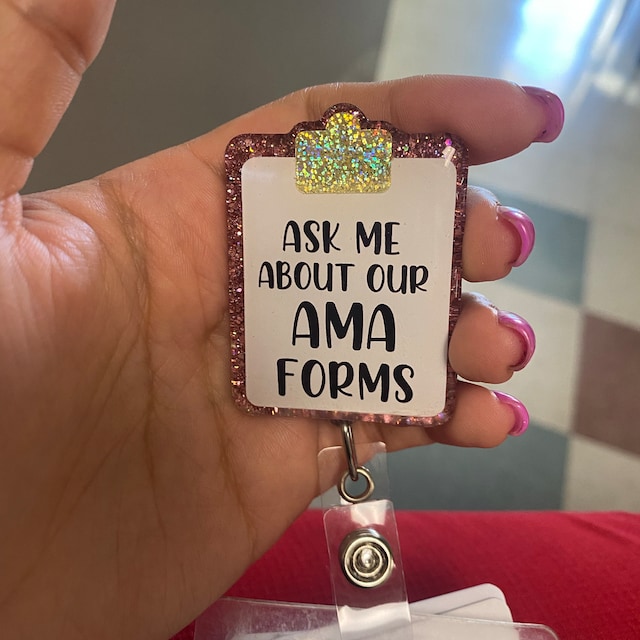  XQLZY Ask Me About Our AMA Forms Cute Blue Glitter