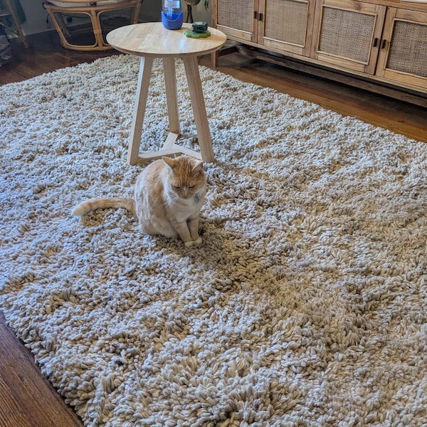 Rainbow Felted Custom Shag Rug, Premium Wool, Multi Coloured, Funky ...