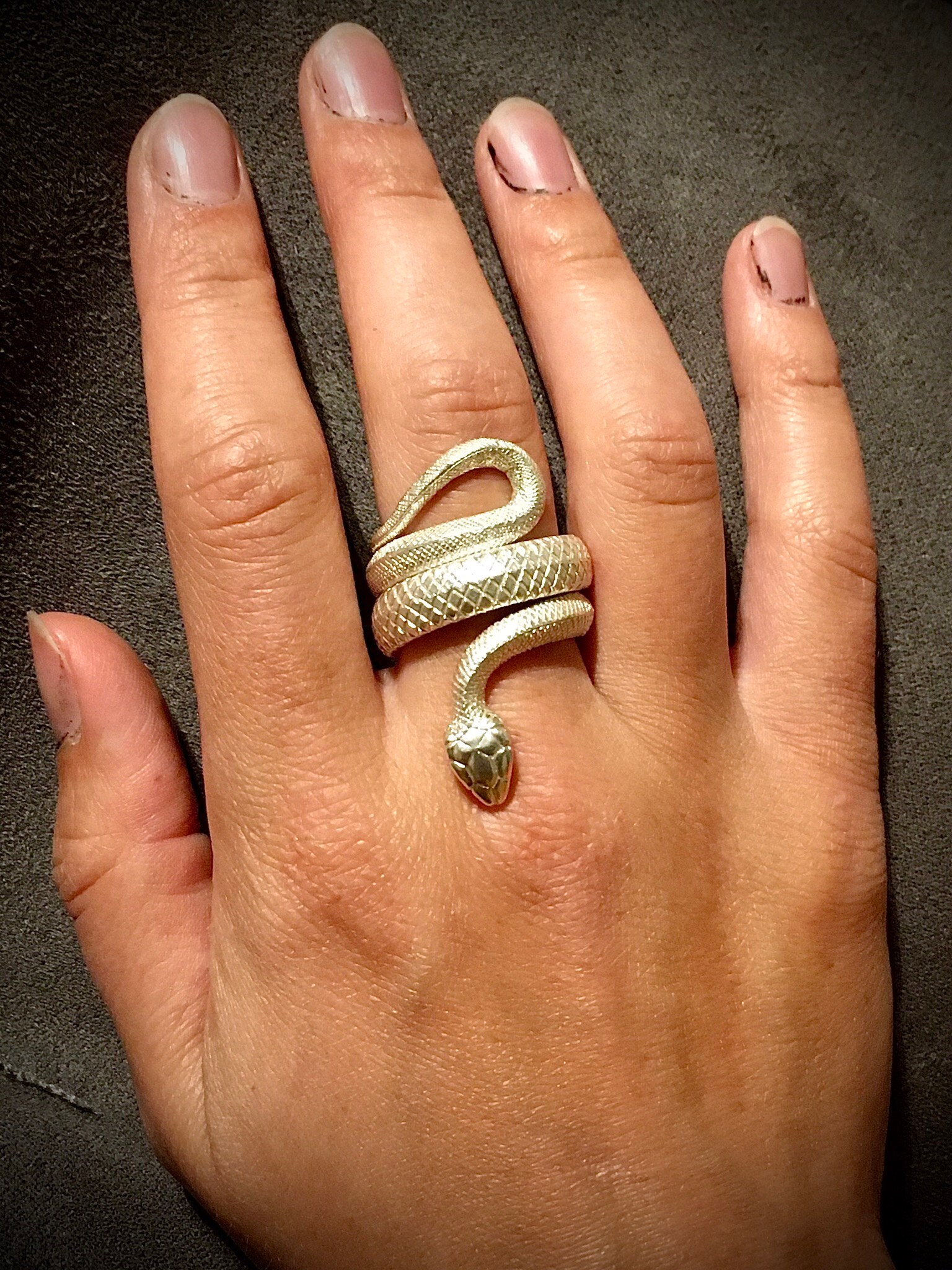 sterling silver snake ring wrap ring silver, trad goth ring women
