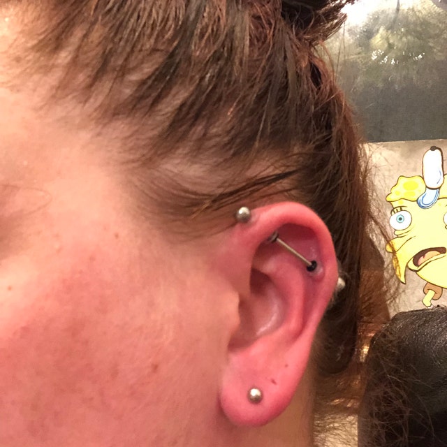 Have a NoPull Disc on,gonna start praying for it to be better soon 🙏 :  r/piercing
