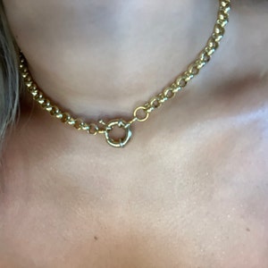 Amager, 8 mm Gold-Tone Lock Cable Chain Necklace