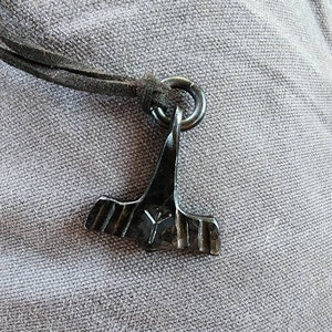 Small Forged Black Iron Thor's Hammer Pendant, Available With Custom ...