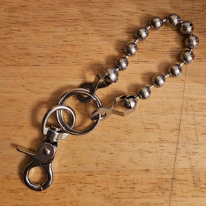 Square Ball Chain Key Chain Or Wallet Chain Punk Style Trigger Clasp Skater