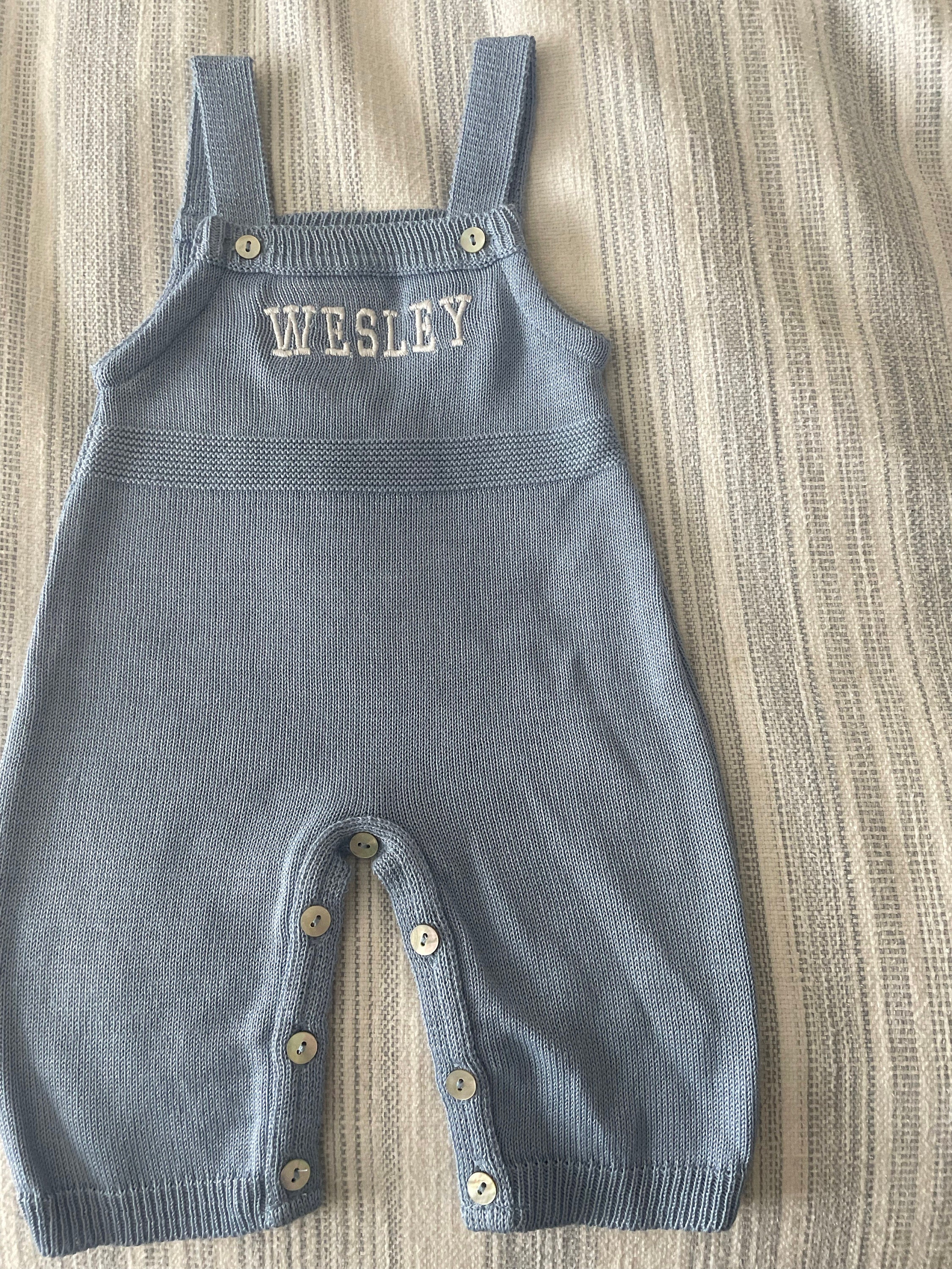 Knitted Baby Dungarees, Designer Baby Boy Romper, Baby Boy Dungarees, Baby Shower Gift, Baby Boy Christening outfit, Newborn Gift
