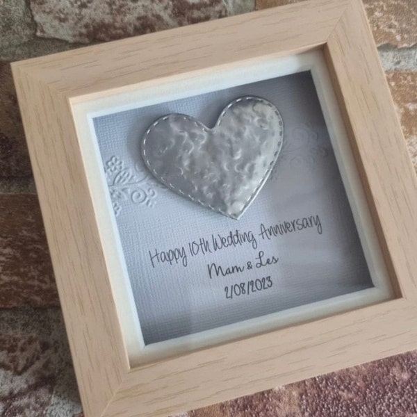 10th Anniversary Card Tin Wedding Gift 10th Aluminium Handmade ...
