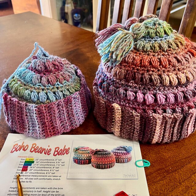 Crochet Hat PATTERN - Boho Beanie Babe - Crochet Pattern for  display picture 1