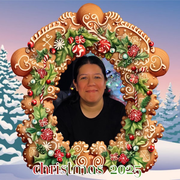 Gingerbread Frame Clipart, Christmas Gingerbread PNG, Vintage Christmas ...