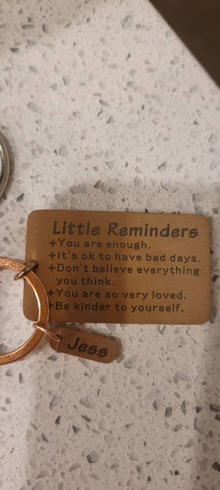 Little Reminders Keychain, Mental Health Gift, You are enough, Inspirational Gift for Daughter Son, Reminder Gift For Friend, Self Love Gift