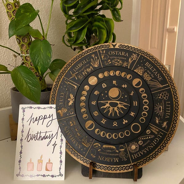 Pagan Wheel of the Year Calendar Black Goth Wiccan Neo Pagan Sabbats