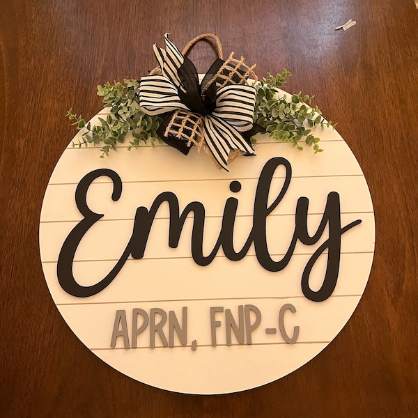 Front Door Decor, Custom Family Monogram Door Hanger, Family Last Name ...