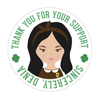 Personalized Girl Scout Character Printable Sticker Download - Etsy