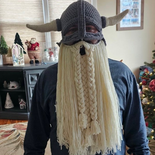 Crochet Pattern for Viking Hat Helmet With Beard - Etsy