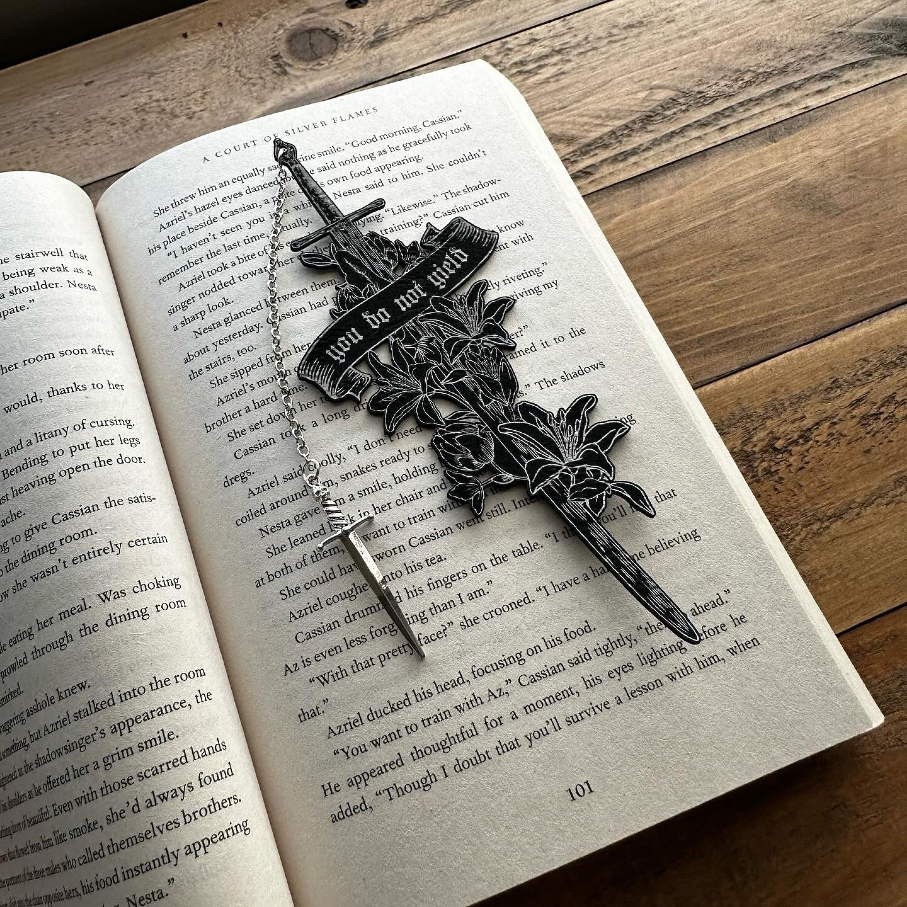 You Do Not Yield Faux Leather Bookmark, Fantasy Bookmark, Elven-Inspired Bookmark, Gift for Readers, Elf Fairy Faerie Fae Bookmark