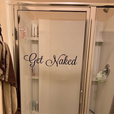 Bathroom Get Naked-vinyl Wall Decal Bathroom Decor Bathroom Humor