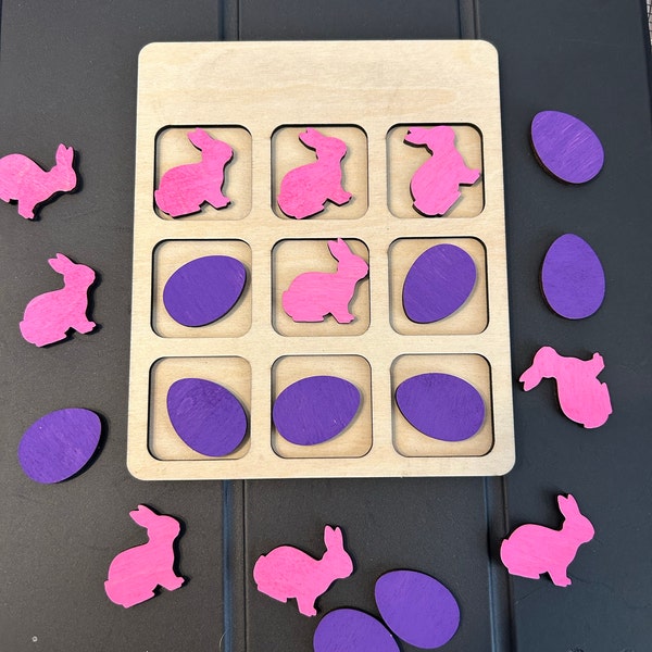 Easter Tic Tac Toe SVG ONLY Glowforge Tested, Bunny, Eggs, Laser Cut ...