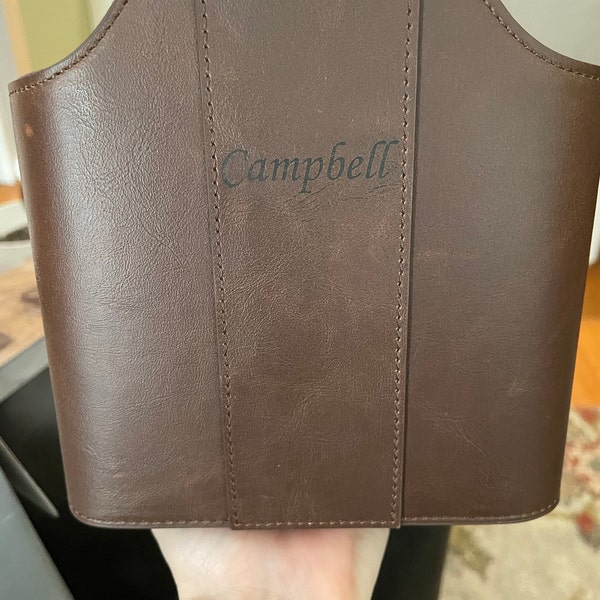 Personalized Hand Crafted Leather Remote Caddy, Desk Organizer With ...