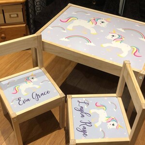Chaise Enfant Personnalisée Licorne En Bois - Prénom Gravé, Dimensions 27x7x33.5 Cm, Cadeau Fille Original