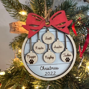 Family Christmas Ornament Personalized Family and Pet - Etsy