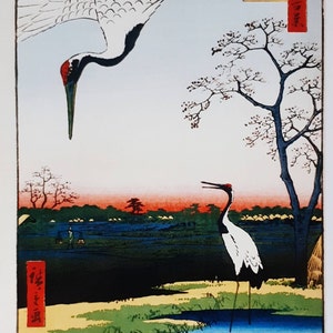 12 X Antique Utagawa Hiroshige Postcards, 19th Century – a