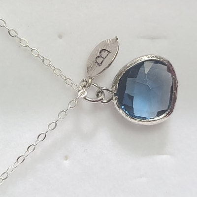 Personalized Sapphire Necklace Bridesmaid Necklace September - Etsy