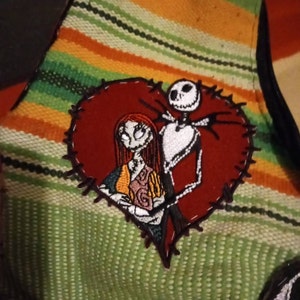 Jack & Sally Love Stitch Heart Iron-On Patch Nightmare Before Christma –  Your Patch Store